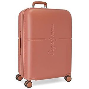 Pepe Jeans Highlight Terracotta koffer, middelgroot, 48 x 70 x 28 cm, stijf, ABS, TSA-sluiting, 79 l, 4,32 kg, 4 wielen, uittrekbaar