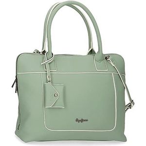 Pepe Jeans Jeny Bagage Messenger Bag voor dames, groen, Eén maat, Aanpasbare laptoptas