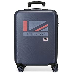Pepe Jeans Aidan Cabinetrolley, blauw, 38 x 55 x 20 cm, hard plastic, zijdelingse combinatiesluiting, 34, 2,74 kg, 4 wielen, handbagage