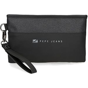 Pepe Jeans Jarvis handtas, zwart, 25 x 16 x 1 cm, polyester