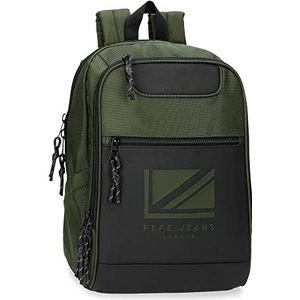 Pepe Jeans Bromley LDN Rugzak voor laptop, aanpasbaar, 13,3 inch, groen, 27 x 36 x 10 cm, polyester met details van kunstleer 9 l