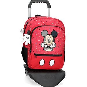 Disney It's a Mickey Thing schoolrugzak met trolley, rood, 30 x 38 x 12 cm, polyester, 13,68 l