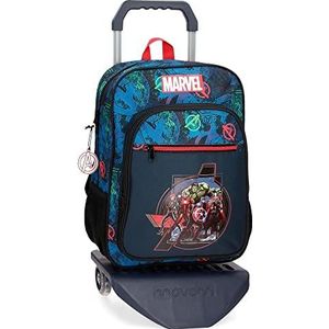 Marvel Avengers Los Avengers On The Warpath schoolrugzak met trolley, blauw, 30 x 38 x 12 cm, polyester 13,68 l