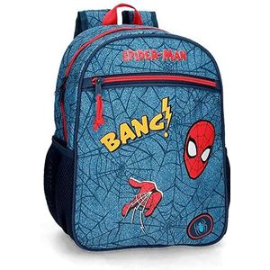 Marvel Spiderman Denim schoolrugzak, aanpasbaar, blauw, 27 x 33 x 11 cm, polyester, 9,8 l