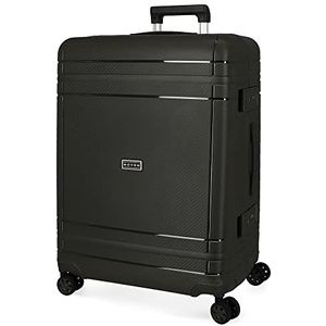 Movom Afmetingen koffer, middelgroot, zwart, 44 x 66 x 27 cm, stijf, polypropyleen, TSA-sluiting, 78 l, 3,82 kg, 4 dubbele wielen, zwart, middelgrote koffer, zwart., Middelgrote koffer