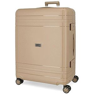 Movom Afmetingen koffer groot, beige, 54 x 75 x 32 cm, stijf, polypropyleen, TSA-sluiting 78 l, 5,2 kg, 4 dubbele wielen, beige, grote koffer, Beige, Grote koffer