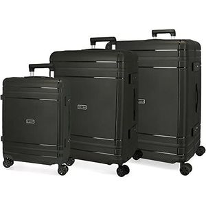 Movom Afmetingen koffer, zwart, 55/66/75 cm, stijf, polypropyleen, sluiting TSA 78L, 11,3 kg, 4 wielen, dubbele bagage, handbagage, zwart, kofferset, zwart., kofferset