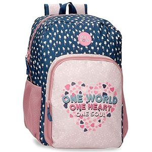 Roll Road One World schoolrugzak, roze, 30 x 40 x 13 cm, polyester, 15,6 l, Violeta, schoolrugzak