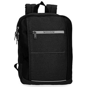 Movom Trimmed rugzak voor laptop met USB-uitgang 13,3 inch, zwart, 27 x 36 x 12 cm, polyester 11,66 l, Blanco Y Gris, Laptoprugzak met USB-uitgang