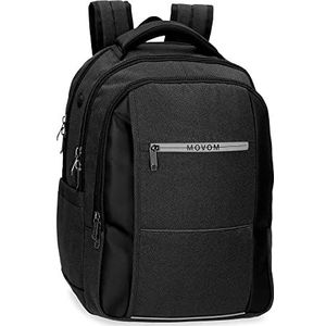Movom Trimmed Rugzak voor laptop, aanpasbaar, 15,6 inch, zwart, 33 x 44,5 x 18 cm, polyester, 26,14 l, Blanco Y Gris, Verstelbare laptoprugzak
