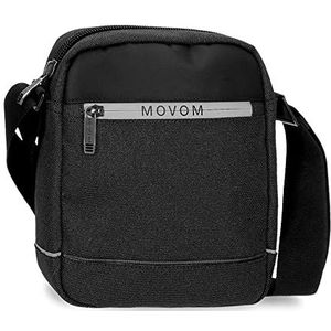 Movom Trimmed Messenger Bag zwart 17 x 22 x 6 cm polyester, zwart, medium schoudertas, zwart., Middelgrote schoudertas