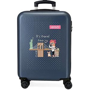 Enso Travel Time Cabinetrolley, blauw, 38 x 55 x 20 cm, hard plastic, zijdelingse combinatiesluiting, 35 l, 2 kg, 4 wielen, handbagage