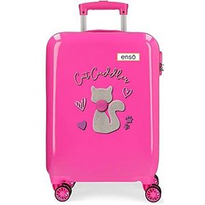 Enso Cat Cuddler Cabinetrolley, roze, 38 x 55 x 20 cm, hard plastic, zijdelingse combinatiesluiting, 34 2 kg, 4 wielen, handbagage