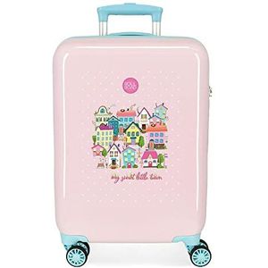 Roll Road My Little Town Cabinetrolley, roze, 38 x 55 x 20 cm, hard plastic, zijdelings 34 l, 2 kg, 4 wielen, handbagage