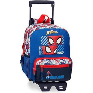 Marvel spiderman hero rugzak, Blauw, Eén maat, Rugzak 28 + Trolley