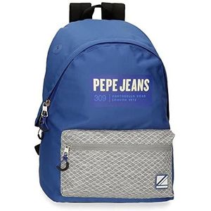 Pepe Jeans Darren schoolrugzak, blauw, 31 x 44 x 15 cm, polyester, 20,46 l, Rosa Roja, schoolrugzak
