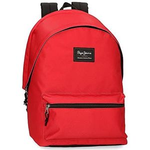 Pepe Jeans Aris rugzak voor laptop, dubbel vak, 15,6 inch, rood, 31 x 44 x 15 cm, polyester, 20,46 l, Azul Y Amarillo, Laptoprugzak met twee vakken