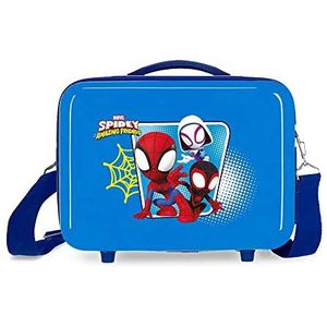Marvel Spidey Team Up Toilettas, aanpasbaar, met schoudertas, blauw, 29 x 21 x 15 cm, stijf, ABS 9,14 l