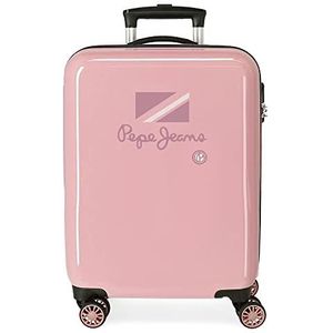 Pepe Jeans Holi Kabinekoffer, roze, 38 x 55 x 20 cm, harde schaal, ABS, zijcombinatie, sluiting, 34 liter, 2 kg, 4 dubbele wielen, handbagage, roze, Roze, cabine koffer