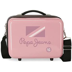Pepe Jeans Holi toilettas aanpasbaar met schouderriem roze 29 x 21 x 15 cm harde schaal ABS 9,14 l 0,84 kg roze toilettas met schouderriem, Roze, Toilettas met schouderriem