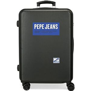 Pepe Jeans Darren koffer, middelgroot, zwart, 46 x 65 x 23 cm, hard plastic, zijdelingse combinatiesluiting, 56 l, 3,22 kg, 4 wielen