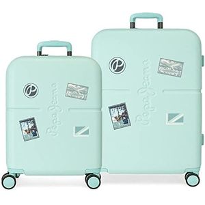 Pepe Jeans Chest kofferset, Blauw, koffer set