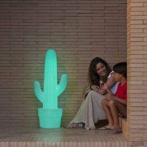 Vloerlamp buiten wit incl. oplaadbare LED IP65 - Kaktus