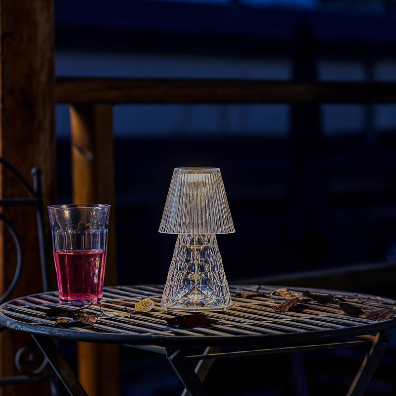 Tafellamp transparant glas incl. LED oplaadbaar IP44 - Lola 20 Lux