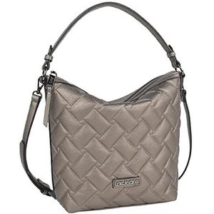 Lois - Dameshandtas - handtassen voor dames, merk: middelgroot, shopper dames handtassen van kunstleer - dames tote tas 316870, Donker Zilver