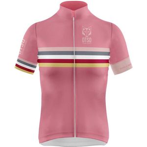 Otso Stripes Korte Mouw Wielertrui Roze S Vrouw