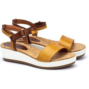 Pikolinos, Schoenen, Dames, Bruin, 40 EU, Leer, Stijlvolle Mykonos Sandaal voor Vrouwen