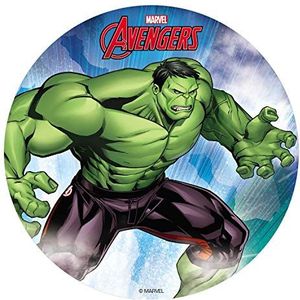 Dekora - Hulk Taarttopper - Eetbare Wafelschijf - 20 cm - Glutenvrij - Lactosevrij