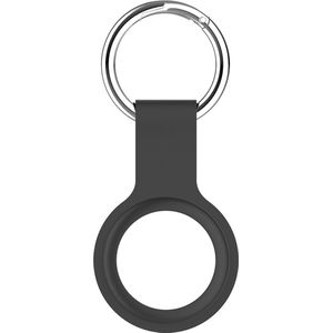 Moveteck AirTag Sleutelhanger Kunstleer Hoesje voor Apple Air-tag - Hanger voor Air-Tag - Case voor Air-Tag - Zwart