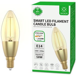 WOOX R5141 Slimme led lamp | E14 | Kaars | Filament | 2700-6500K | 4.9W (50W)