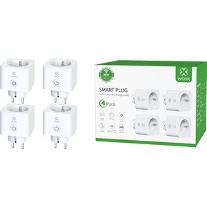 Woox R6113 4-Pack - Smart Plug - Energy Monitoring - Alexa & Google Assistant - No Hub Required