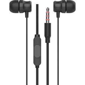 Earphone met draad 1.2m nieuwe model 2023 | In Ear Bedrade Oordopjes - Oortjes met Draad en Microfoon - Extra Bass - 3,5mm Jack Audio Aansluiting - Zwart