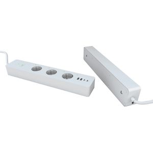 WOOX R6132 smart verlengkabel met 3 Schuko stopcontacten en 4 USB-poorten