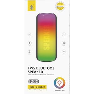 Draadloos Bluetooth Speaker 1200mAH/10W/3inch Speaker | Draadloze Speaker Geschikt voor om verbinding te maken met Bluetooth | RGB Verlichting Speaker