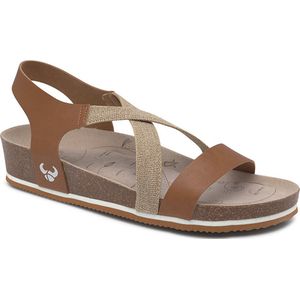 Suecos Syren sandalen dames maat 37 - cognac - comfortabel - schokabsoberend - antibacterieel - flexibele zool - sleehak