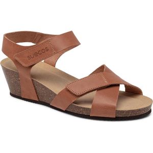 Suecos Idun sandalen dames maat 42 - cognac - comfortabel - schokabsorberend - antibacterieel - flexibele zool - sleehak