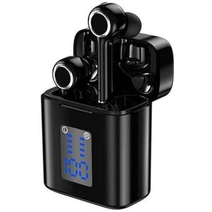 PRENDELUZ Draadloze Bluetooth-hoofdtelefoon, zwart, waterdicht, met oplaadbox, Smart Touch, compatibel met iOS/Android