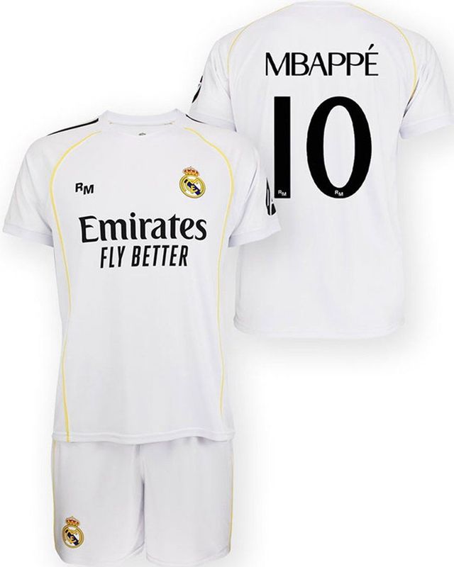 Real Madrid - 25/26 Mbappé - Thuistenue - Wit - Shirt & Broekje