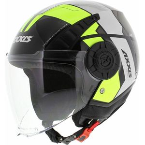Axxis Metro jet helm Cool glans zwart geel XL - Scooter / Brommer