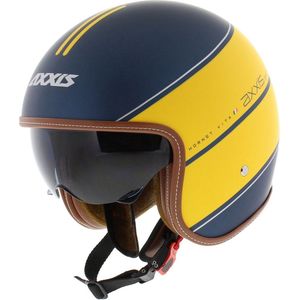 Axxis - Hornet SV - Jet Helm - Vita - Mat Geel Blauw - Motorhelm