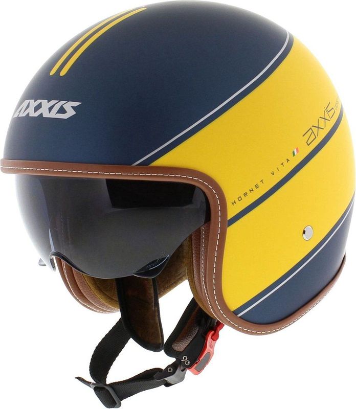 Axxis - Hornet SV - Scooterhelm - Mat Geel Blauw - Polycarbonaat