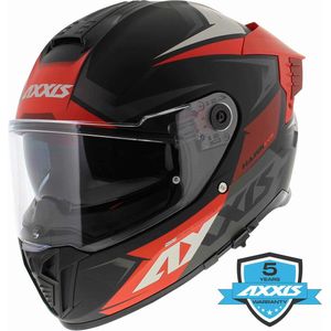 Axxis Hawk SV Evo Integraal helm Ixil mat zwart rood M - Motorhelm / Brommerhelm