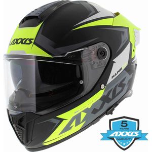 Axxis Hawk SV Evo Integraal helm Ixil mat zwart fluor geel M - Motorhelm / Brommerhelm