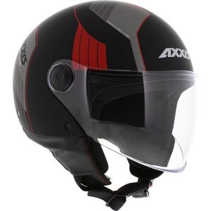 Axxis Square S Convex helm mat zwart rood S