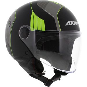Axxis Square S Convex helm mat zwart geel L