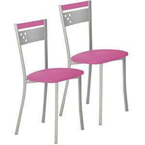 ASTIMESA SCCABRS Twee keukenstoelen, metaal, roze, zithoogte 45 cm